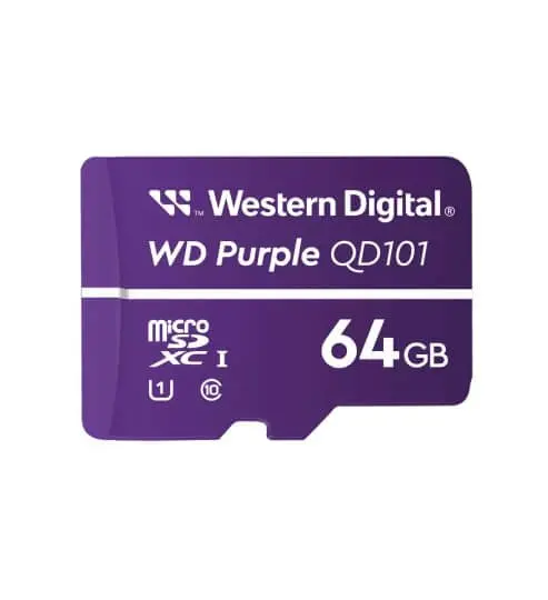 MICRO SD-HC PÚRPURA 64GB 500 USOS  - Especial para videovigilancia 
